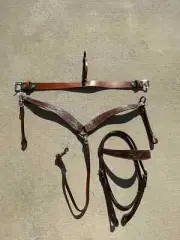 Headstall and Breast Collar Set with Middle Cinch & Genuine Leather.