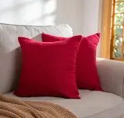Solid Throw Pillow Covers Linen Decorative Square Pillow Cases Soft Cushion