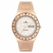Timex Q 36mm Stainless Steel Bracelet Rose-Gold/Cream Women's Watch TW2U95700VQ