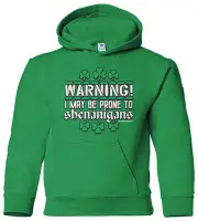 May Be Prone To Shenanigans Youth Hoodie Sweatshirt St. Patrick's Day Gift
