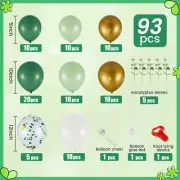 93Pcs Balloon Garland Arch Kit Reusable Latex Balloons Set Green Balloons ·-