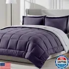 Nestl 7 Piece Reversible Bedding Set - All Season Purple, Full Size Comforter