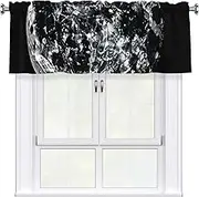 LHBWCVN Moon Valances for Windows, Rod Pocket Window Treatment Drapes Farmhouse Kitchen Curtains Short Blackout Window Curtains for Living Room Bedroom Decor 54x18 Inch