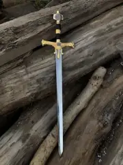 Hand Forged Damascus Steel King Solomon Crusader Sword (Pommel) Medieval Sword,