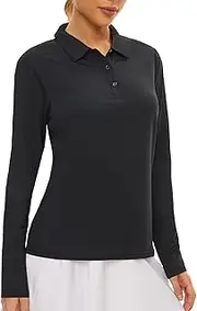 [Casei] Women's Golf Shirt Long Sleeve Polo Shirt UPF50+ Sun Protection Moisture Wicking Quick Dry Golf Polo Shirt