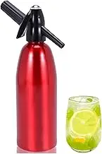 1L Soda Siphon Soda Machine Portable Water Machine for Sparkling Water Bottle with Pressure Regulator for Home Fruit Juice Mojito Cocktail Drinks (Red)