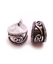 4 Pcs 20X10mm Bali Pendant Bail Antique Silver Plated Jewelry Making