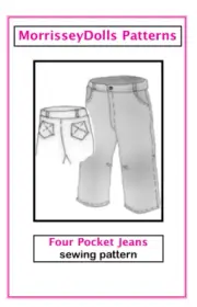 Doll Clothes Sewing Pattern - MorrisseyDolls Jeans pattern - YOU CHOOSE Any Size