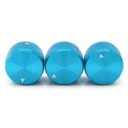 3Pcs Aluminium Alloy Blue Guitar Knobs Volume Audio Pot Control Knurled Knobs