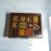 Handcrafted Wooden Masala Box - Elegant & Durable Storage for Herbs & Spices