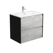 Fienza Joli Amato 750 Bathroom Vanity Wall Hung Vanity Satin Black Panels JOL75B