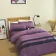 床包組/單人/【素簡。手製】專屬印製-優雅紫/100%精梳棉/含枕套1入