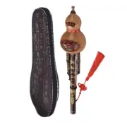 Hulusi Black Bamboo Gourd Cucurbit Flute Ethnic Instrument Key of C with Case