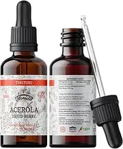 Florida Herbs Acerola Tincture (Vitamin C), Organic Acerola Extract (Malpighia Glabra) Dried Berry for Blood, Heart, Arteries, Non-GMO in Cold-Pressed Organic Vegetable Glycerin, Supplements