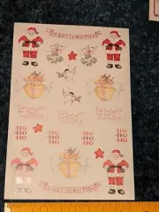 Susan Branch Stickers Sheet (5 x 7) Christmas Santa ho ho ho mistletoe cookies