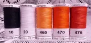 1 black 1 white 3 orange GUTERMANN 100% polyester sew-all thread 274 yard spools