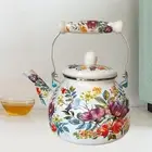 Enamel Teapot Turkish Teapot Multiuse Juice Jar Leakproof with Lid Enamel Teapot