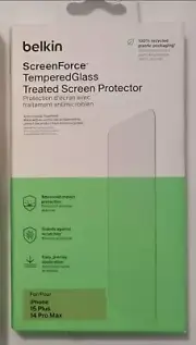 Belkin Screenforce Tempered Glass Treated Screen Protector Iphone 15 Plus/14 Pro