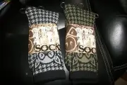 Pig Wheels socks, new, two (2) pair, houndstooth pattern, skateboard