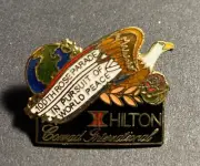 Hilton 100th Tournament of Roses Vintage Original Pinback Lapel Button 1".