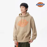 在飛比找momo購物網優惠-【Dickies】男款沙色純棉噴漆Logo雙面穿連帽大學T｜