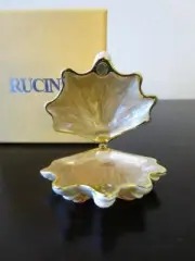 NIB Rucinni Jeweled Trinket Box Sea Clam Shell With Swarovski Crystals New
