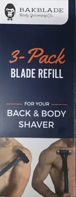 3-Pack Blade Refill for BAKBLADE 1.0 Back and Body Shaver