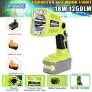 1250LM LED Flashlight for Ryobi 18v Battery 18W Work Light for Camping Outdoor