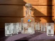 SET of CRYSTAL DECANER and SIX SHOT GLASSES