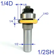 1pc 1/2" shank 1/4" Diameter w/Top Bearing Flute Router Bit