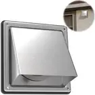 4 Metal Dryer Vent Cover Outdoor Wall with Rubber Cushioned Non Return Flap 4Inc