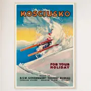 Galrie Vintage Ski Poster of Mount Kosciuszko in New South Wales Australia Home Décor, Wood Frame, 70 x 100cm (28 x 40inch)