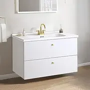 Simplus 800MM Bathroom Vanity Unit with Sink, Wall-Mounted Storage Cabinet with 15mm MDF Board Smooth Edges, Space-Saving Organizer Furniture for Home Bathroom Washroom