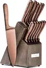 Rame Hammered Copper 12-Piece Cutlery Set with Block