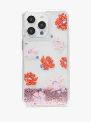 Dotty Floral Liquid Glitter iPhone 15 Pro Max Case