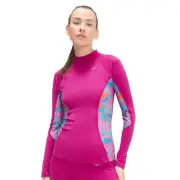 Speedo Womens Long Sleeve Rash Top - Berry Cool/Twilight Mauve/Mystic/Neon Viole