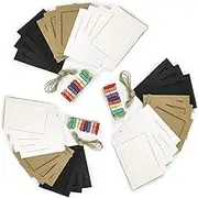 5x7in Paper Picture Frames,DIY Photo Frames Creative Linkage Mounted Cardboard with Flax String and Clips,3 Colors, 30pcs3se Pf, 5x7