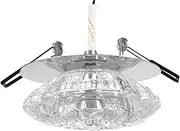 3W LED Ceiling Recessed Light, Glass and Stainless Steel Crystal Glass Lamp, Recessed Light Fixtures for Living Room (Concealed 3W White Light)
