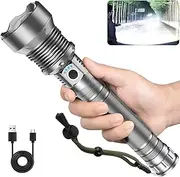 Rechargeable LED Flashlights High Lumens, 990,000 Lumen Brightest Flashlight with 5 Modes and Waterproof, Long Lasting Powerful Handheld Bright Flashlight for Emergencies Camping