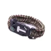 5 Pcs 5-in-1 Multi-function Outdoor Seven-core Umbrella Rope Lanyard Camping Adventure Bracelet Army green camouflage
