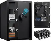 Jinxnobi Large Biometric Gun Safes,2.04 cubic feet Security safe box,for home school and office use,Innovation back racket design for pistols and accessories