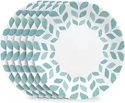 [CORELLE] Global Collection Vitrelle 6-Piece Dinner Lunch Set, Triple Layer Recycled Glass, Lightweight Eco-Friendly Round 8-1/2-Inch Plates Set, Northern Pines