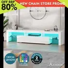 ALFORDSON Entertainment Unit 180cm TV Stand LED Light Storage Gloss White
