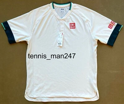 Uniqlo Roger Federer RF 2021 Doha Dubai Qatar Henley Tennis Polo Shirt M - NWT