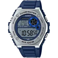 在飛比找PChome24h購物優惠-CASIO 卡西歐 10年電力金屬風計時手錶-藍 MWD-1