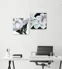 Magnolia hydrangea SET diptych Macro Elegant Floral white flowers large macro