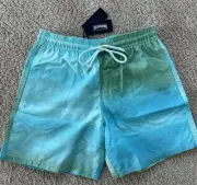 NWT Authentic Vilebrequin MOOREA Swim Trunks - BLUE GREEN- XL - MEN- EXTRA LARGE