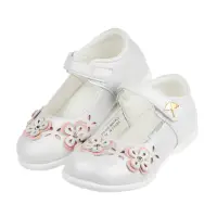 在飛比找momo購物網優惠-【布布童鞋】雨傘牌立體小花銀白色寶寶公主鞋(M0S105M)