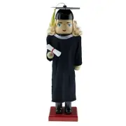 Clever Creations Female Graduate 14 Inch Traditional Wooden Nutcracker Festive C