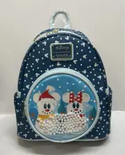 Loungefly Disney Mickey &Minnie snow gloves ￼Mini Backpack